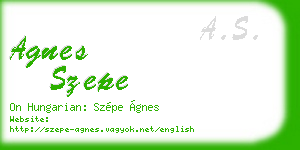 agnes szepe business card