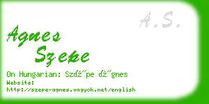 agnes szepe business card